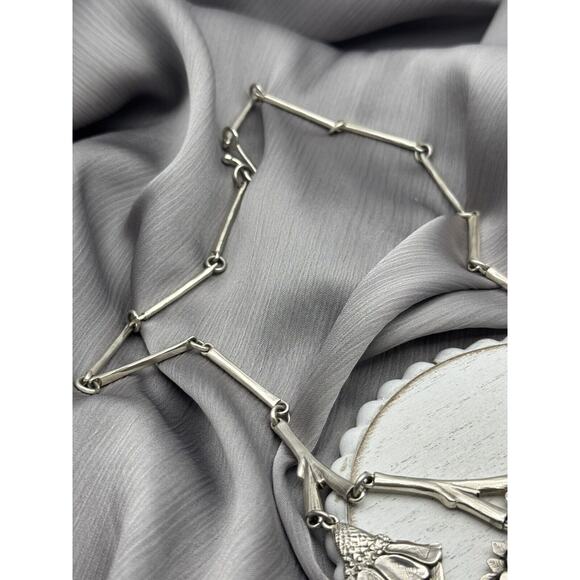 Rare Vintage 1970 Jeep Collins Solid Sterling Silver Flower Neckless 77.58 G - Picture 4 of 8